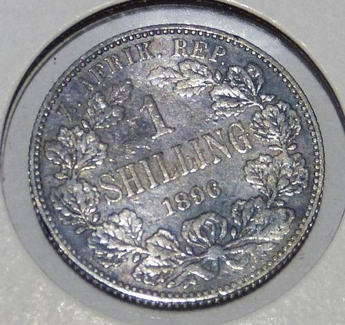 1896 SOUTH AFRICA SILVER 1 SHILLING PAUL KRUGER