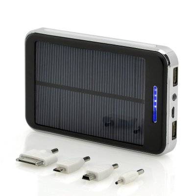 20000mAh Solar Power Phone Charger - 3.7v, Solar Battery Bank, 2x USB Output Ports, Backup USB Charg