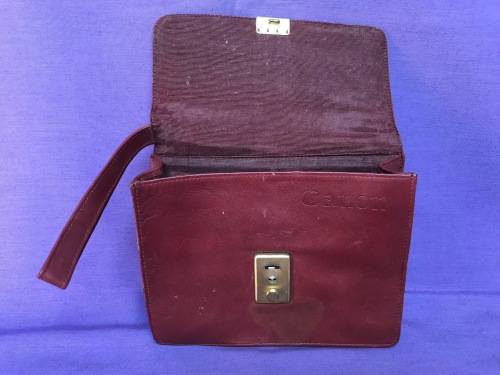Canon leather hand case / purse , vintage, collectors item
