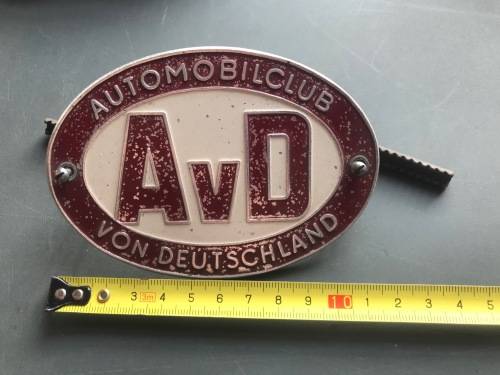 German Car badge AVD `Automobil Club von Deutschland, logo, vintage,