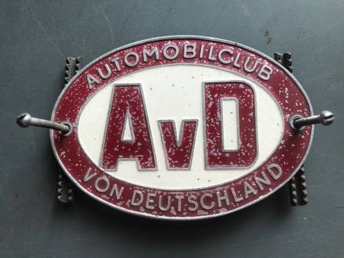 German Car badge AVD `Automobil Club von Deutschland, logo, vintage,