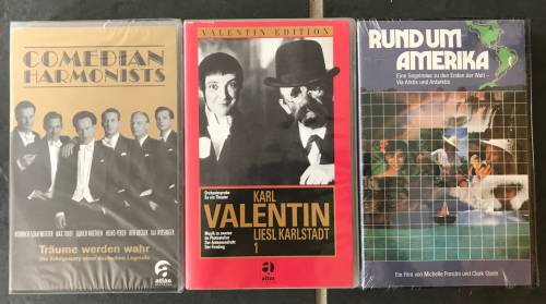 VHS Movie Lot 3 , 3 x movie in german language ,Comedian Harmonists,Karl Valentin,Amerika