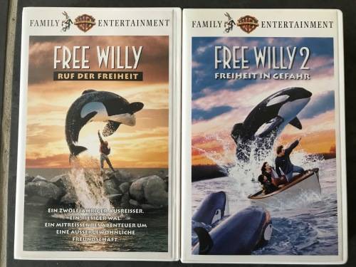 VHS Movie Lot 5 , 2 x movie in german language, Free Willy, Orca, Free Willy 2