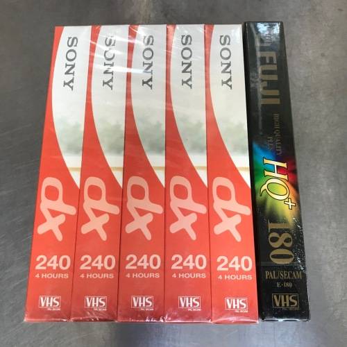 SONY DX 240 VHS Pack of 5 still sealed plus 1 x Fuji VHS 180 HQ sealed , VHS VIDEO TAPE