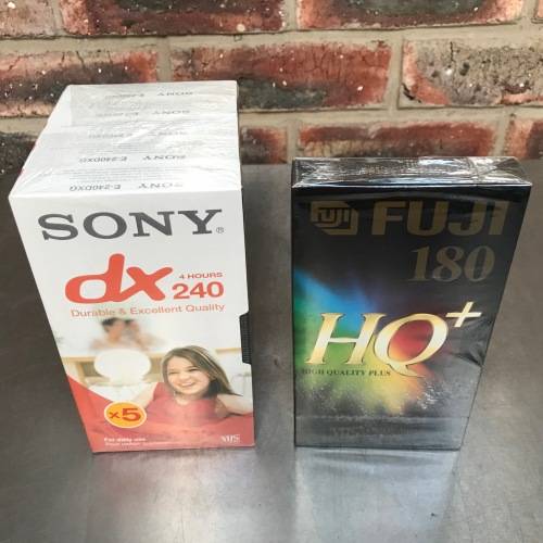 SONY DX 240 VHS Pack of 5 still sealed plus 1 x Fuji VHS 180 HQ sealed , VHS VIDEO TAPE