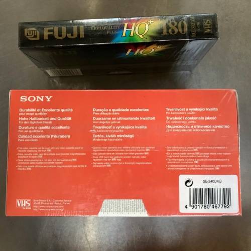 SONY DX 240 VHS Pack of 5 still sealed plus 1 x Fuji VHS 180 HQ sealed , VHS VIDEO TAPE
