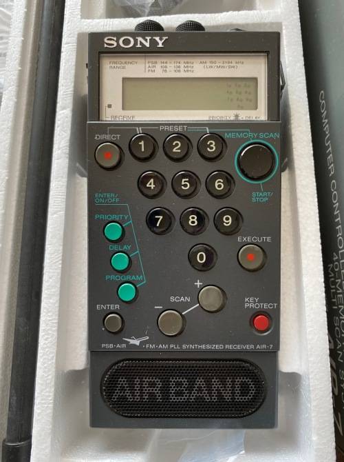 Sony Air 7 original box and instructions, working, incl. Power Adapter, Radio, Air, vintage, 1985
