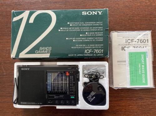 Sony ICF-7601 original box , instructions, working, 12 Band Radio, Air, vintage, 1987, like new