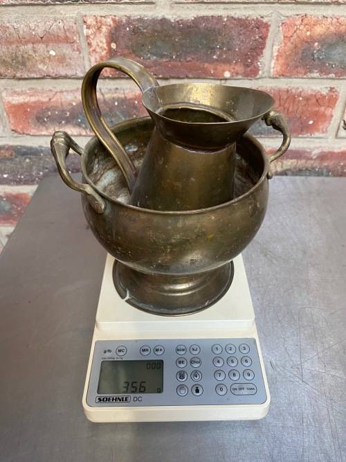 Brass Lot 1 pot and jug vintage , collectors item