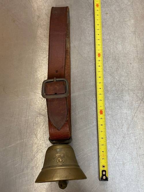 Brass Hand Bell with leather strap, collectors item, vinatge