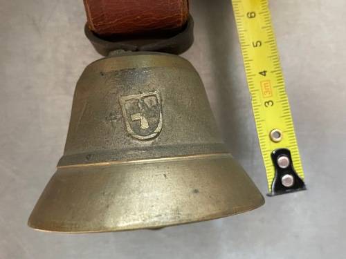 Brass Hand Bell with leather strap, collectors item, vinatge