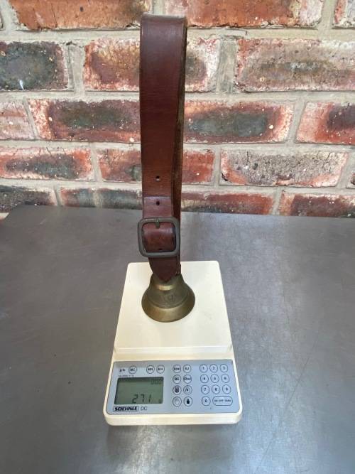 Brass Hand Bell with leather strap, collectors item, vinatge