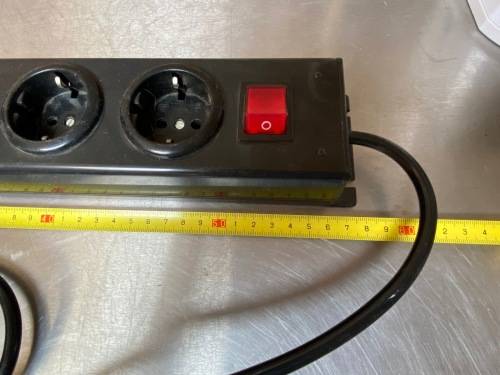 APSA  NR. 5000S  1.50m cable  8 Socket Type F - German Schuko Extension Lead, black,multiplug