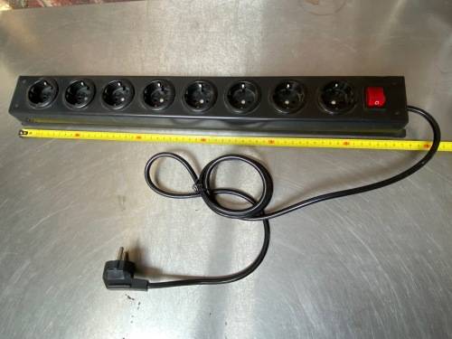 APSA  NR. 5000S  1.50m cable  8 Socket Type F - German Schuko Extension Lead, black,multiplug