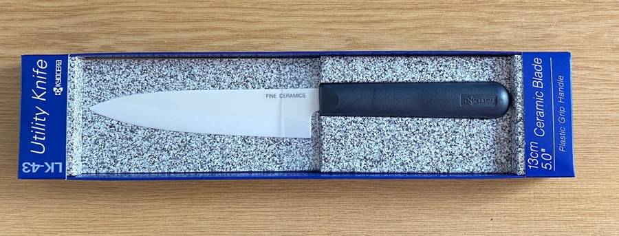 KYOCERA Utility Ceramic Knife LK-43, plastic/ceramic, blade length: 13 cm NEW ! Black Handle .