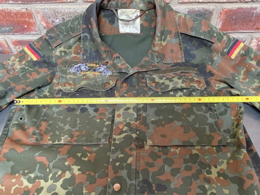 German Millitary Army Jacket Zipped Fleck-tarn Camouflage,Gr  175-185 with Logo,