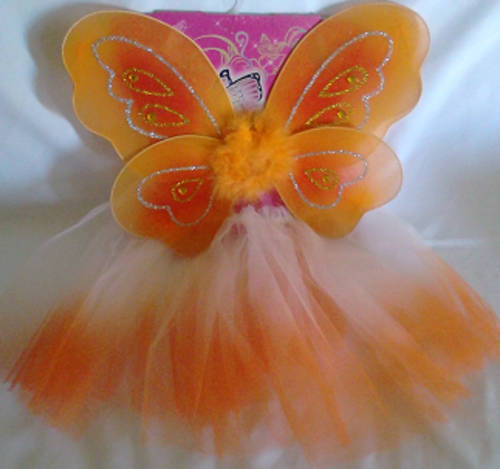 Orange and White Kiddies Fairy Costume