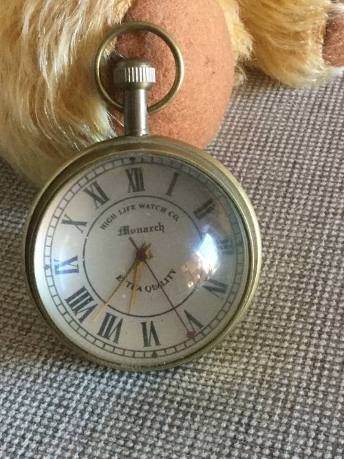 Vintage Glass Ball Pocket Watch, Swiss made, working.. Though crown needs TLC