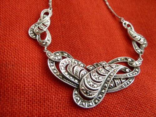 Victorian Silver Marcasite  Necklace in Stunning condition