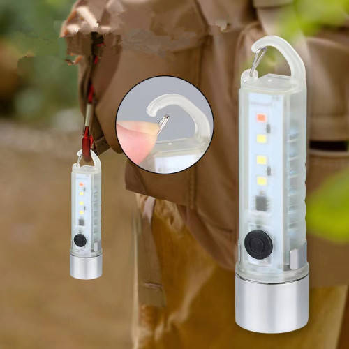 Strong Light Mini Zoom Transparent Pen Clip Flashlight