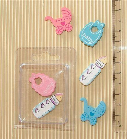 Crafty Stuff: Wooden Bead / Scrapping Embellishment BABY PRAM SET X 6