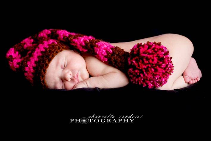 Crafty Stuff: Crochet Baby Pixie Hat In Strawberry and Chocolate (or any colour you choose)