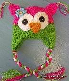 Crafty Stuff: Crochet Cerise OWL Hat (any colours, made to order)
