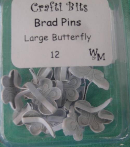 Crafty Stuff:  Lg White Butterflies (12)