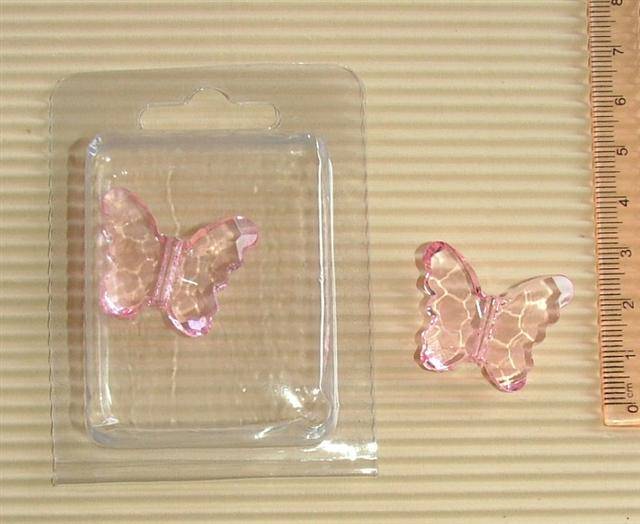 Crafty Stuff:  2 pink Butterfly Crystal Beads