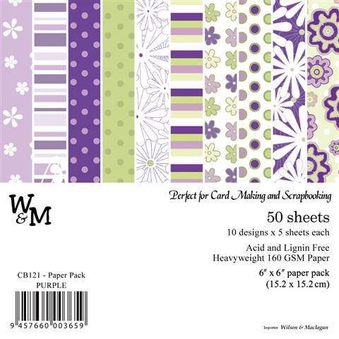 Crafty Stuff:  Paper Pack: 6x6 50 Sheets in shades of LILAC