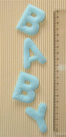 Crafty Stuff:  Fabric Word 'Baby" Blue