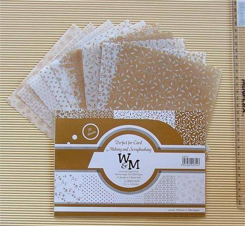 Crafty Stuff: Vellum Paper Pack:Golds 21x 14.8cm 10 designs (20 sheets)