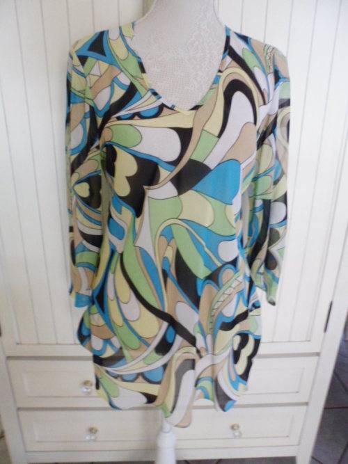 - Fabulous Funky Print Blouse - winged sleeves