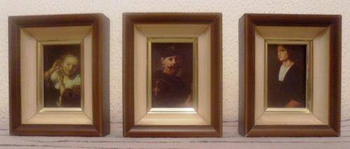3 Old Masters Miniture Framed Prints