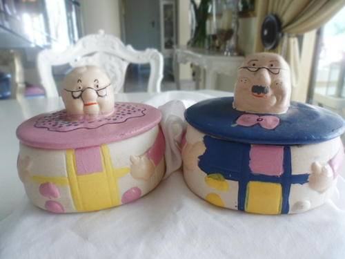 Granny & Grandpa Ceramic Trinket Bowls - Hand-painted