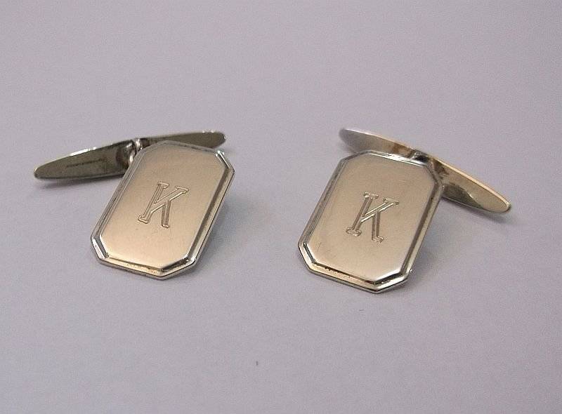 A REALLY COOL VINTAGE PAIR OF SOLID STERLING SILVER CUFFLINKS BY OBLO ...EXCELLENT CONDITION !!