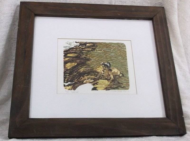 RARE FIND !! A LIMITED EDITION NUMBERED AND SIGNED WOODCUT PRINT BY FAMOUS SA ARTIST JOSHUA MILES