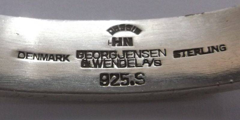WOW !!! AN AWESOME RARE SOLID STERLING SILVER GEORG JENSEN NAPKIN RING WITH ENAMELED CHERUB MOTIF