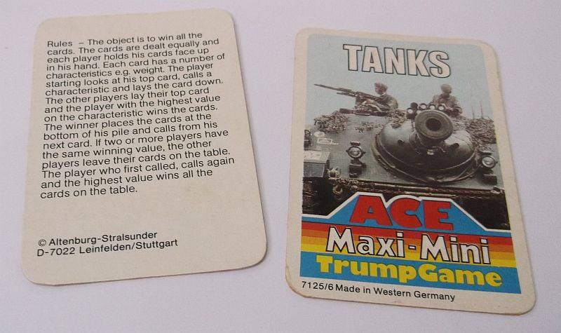 ABSOLUTELY RARE AND AWESOME !! TRUMPS !!....MAXI MINI.....TANKS....BOOOOM !!!!