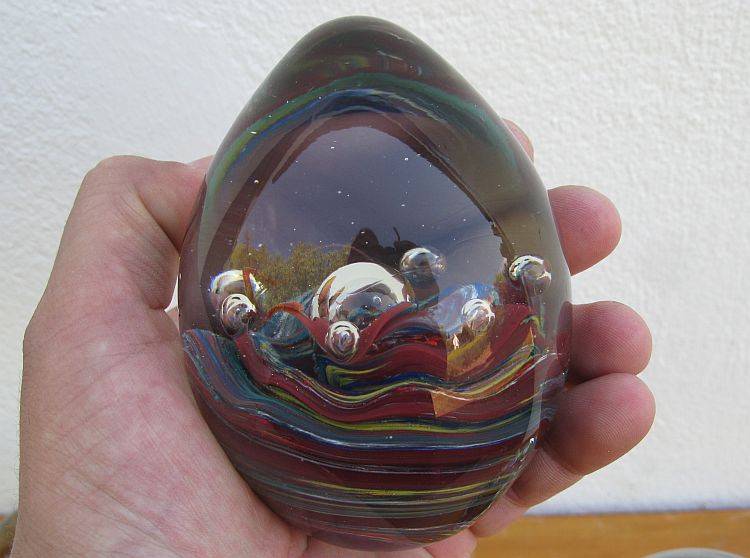 FANTASTIC !! A LOT OF 3 VINTAGE SOLID ART GLASS PAPERWEIGHTS ....ONE SIGNED....ALL AWESOME !!