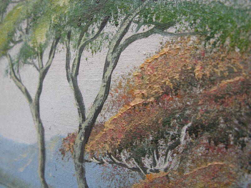 A STUNNING ORIGINAL OIL ON BOARD OF A RIVER AND LANDSCAPE BY ARTIST DIEUWIE HOLTHUYSEN DATED 1983
