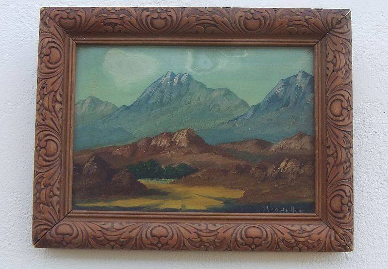 A CHARMING OLD LOOKING ORIGINAL OIL ON BOARD LANDSCAPE SIGNED BY THE ARTIST SIEM DE HAAN ...LOOK !!