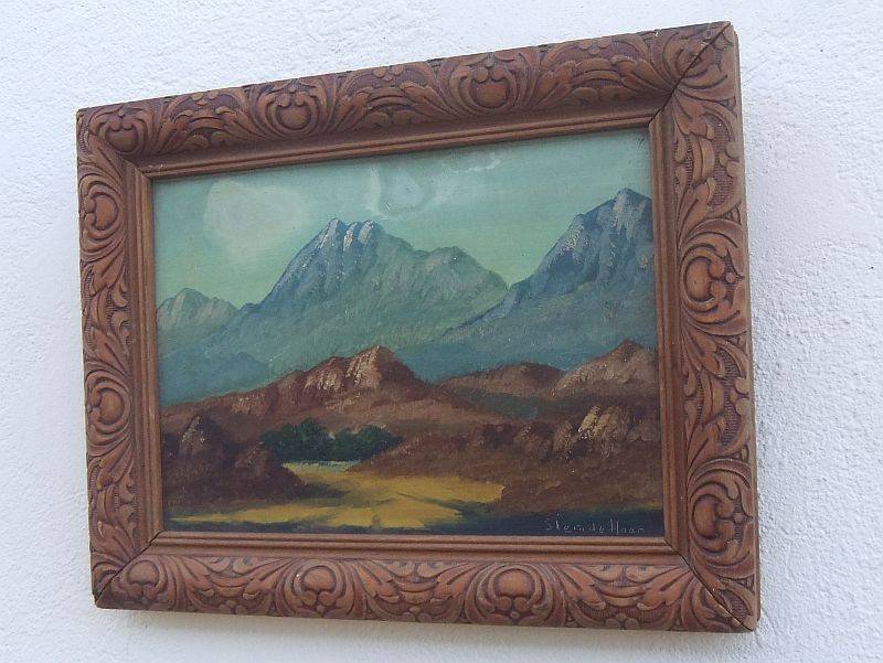 A CHARMING OLD LOOKING ORIGINAL OIL ON BOARD LANDSCAPE SIGNED BY THE ARTIST SIEM DE HAAN ...LOOK !!