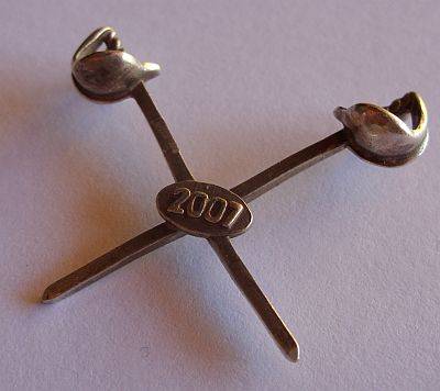 PENDANT - STERLING SILVER 2007 UNIQUE PIECE - CROSSED SWORDS - WORLD CUP