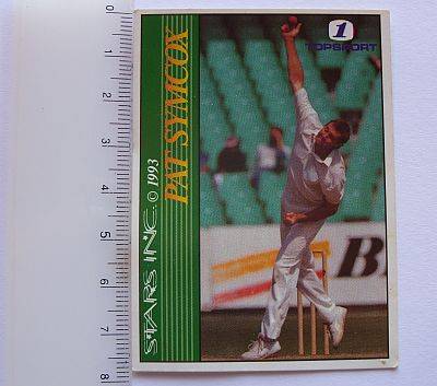 CRICKET TRADING CARD - TOPSPORT TV 1 - 1993 - PAT SYMCOX