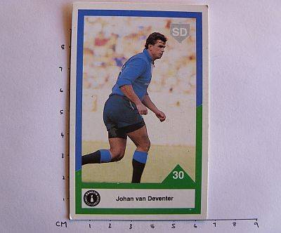 1992 RUGBY CARD - JOHAN VAN DEVENTER