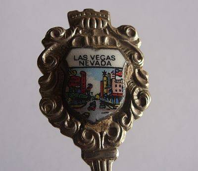 COLLECTABLE TEASPOON - ENAMEL - LAS VEGAS NEVADA