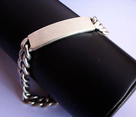 QUALITY THAT WILL BLOW YOU AWAY !!! A HEAVY SOLID STERLING SILVER DESIGNER ID BRACELET - AWESOME !!!