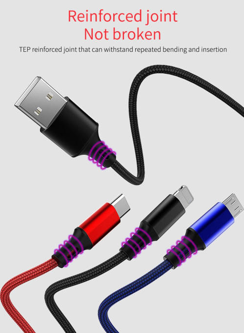 BLACK-in-1 USB charging cable