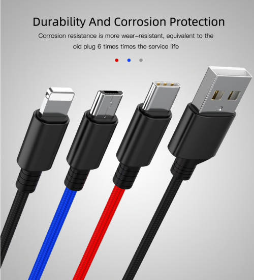 BLACK-in-1 USB charging cable